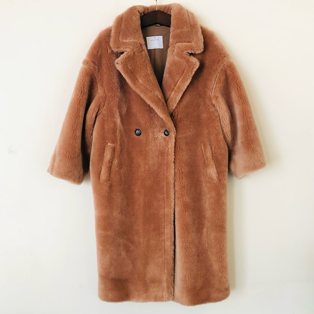 btq Bazhane wool/alpaca blend Teddy double breast coat size US M Ukraine size 46